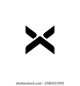 X Logo Template. Letter X Monoggram Logo Design Isolated in White Background