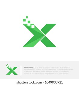 X Logo Vector. Digital X Logo Vector.eps