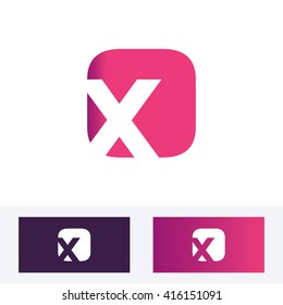 X Logo. Vector Graphic Branding Letter Element. White Background