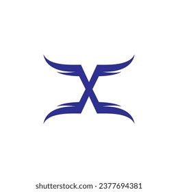 X Logo Vector. Wing Letter X Logo Design