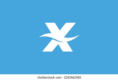 Logotipo X con concepto de letra de onda para la plantilla 