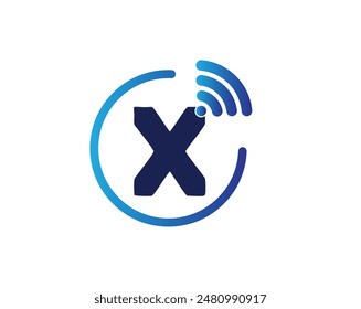 X Logo WiFi Network Vector