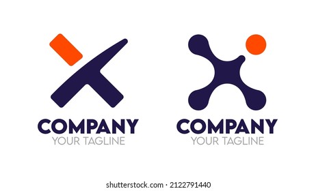 Conjunto de iconos Logomarcado de la colección de logotipos X