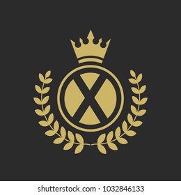 X Luxury logo,Design for Boutique hotel,Resort,Restaurant, Royalty, Victorian identity, luxury Hotel, Heraldic, Fashion,VIP,Club,education Full vector logo template.