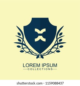 X Luxury logo,Design for Boutique hotel,Resort,Restaurant, Royalty, Victorian identity, luxury Hotel, Heraldic, Fashion,VIP,Club,education Full vector logo template.