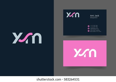 X & M Letter logo design vector element with Business card