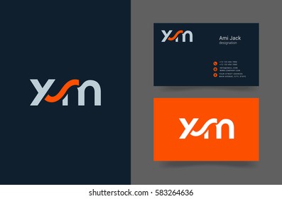 X & M Letter logo design vector element with Business card