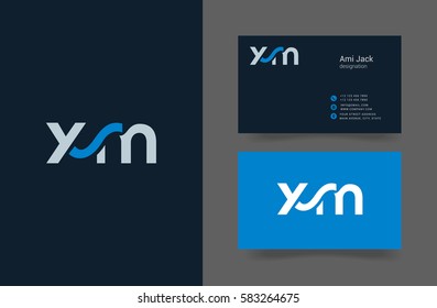 X & M Letter logo design vector element with Business card
