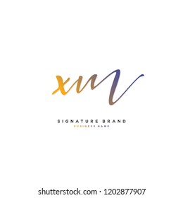 X M XM Initial letter handwriting and  signature logo concept design