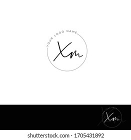 X M XM Initial Brief Handschrift und Signatur Logo.	