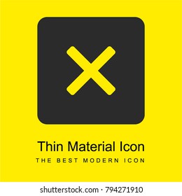 X mark bright yellow material minimal icon or logo design