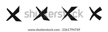 X mark collection. Cross icon set. Vector cross icons. EPS 10