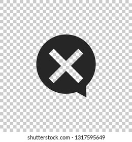 X Mark, Cross in circle icon isolated on transparent background. Check cross mark icon. Flat design. Vector Illustration