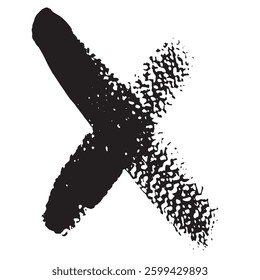 X mark grunge vector cartoon illustration