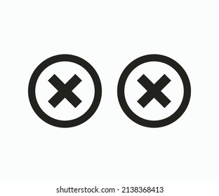 X Mark Icon Checkmark And X Mark Icon For Apps And Websites Black And White.
