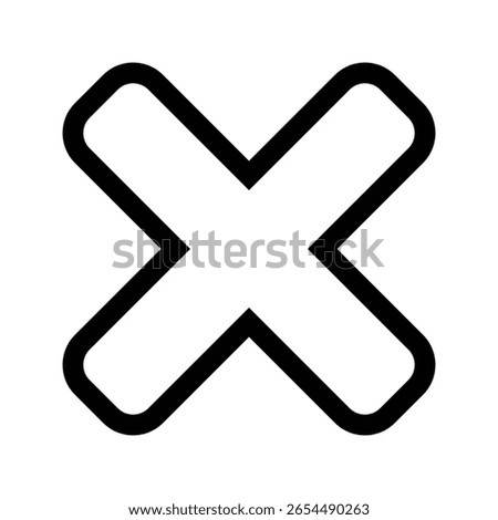 X mark icon for close, cancel, or delete actions