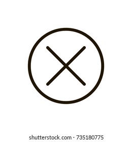 X mark icon flat icon. Single high quality outline symbol of info for web design or mobile app. Thin line signs of delete for design logo, visit card, etc. Outline logo of close 