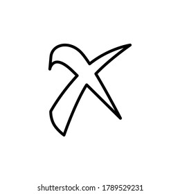 X mark icon symbol vector on white background. Editable