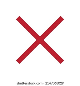 X mark icon for website,  presentation