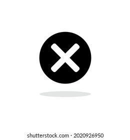 X-Zeichen. Einziger, flacher Icon. Entfernen Sie das Symbol. Falsche und abgelehnte Illustration