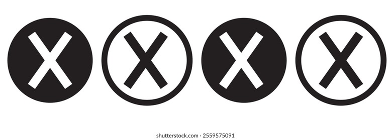 x mark vector sign. cross symbol. isolated x sign