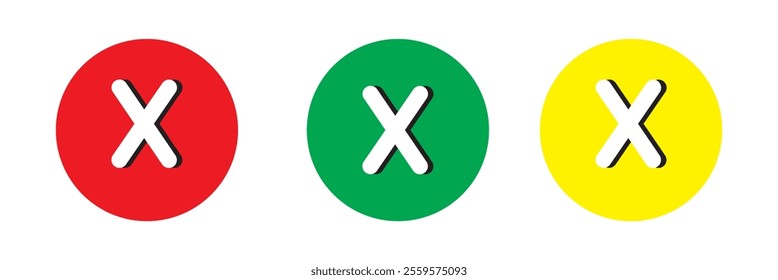 x mark vector sign. cross symbol. isolated x sign
