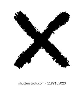 X mark.Grunge letter X.