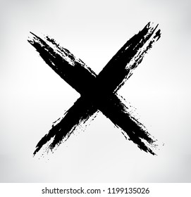 X mark.Grunge letter X.