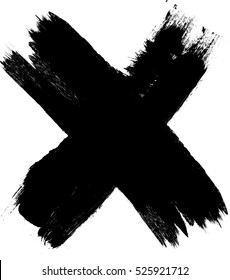 X Marks .Handwritten Letter . Sign . Two Crossed Vector Brush Strokes.