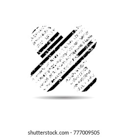 X Marks .Handwritten Letter . Sign . Two Crossed Vector Brush Strokes.