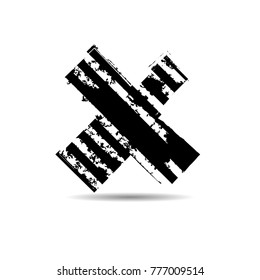 X Marks .Handwritten Letter . Sign . Two Crossed Vector Brush Strokes.