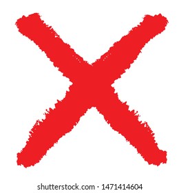 X Marks .Red  Vector Brush Strokes. Rejected sign in grunge style.