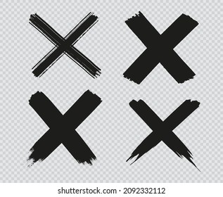 X marks. Rejected sign in grunge style.