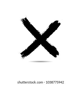 X Marks .Two Crossed Vector Brush Strokes. Rejected sign in grunge style. 