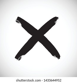 X Marks .Two Crossed Vector Brush Strokes. Rejected sign in grunge style.