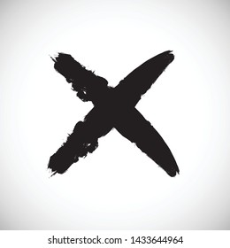 X Marks .Two Crossed Vector Brush Strokes. Rejected sign in grunge style.