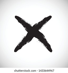 X Marks .Two Crossed Vector Brush Strokes. Rejected sign in grunge style.