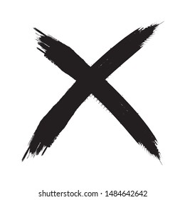 X Marks .Two Crossed Vector Brush Strokes. Rejected sign in grunge style.