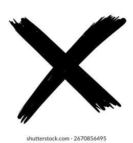 X Marks .Two Crossed Vector Brush Strokes. Rejected sign in grunge style.
