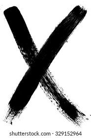 X Marks .Two Crossed Vector Brush Strokes.