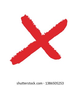 X Marks .Two Red Crossed Vector Brush Strokes. Rejected sign in grunge style.