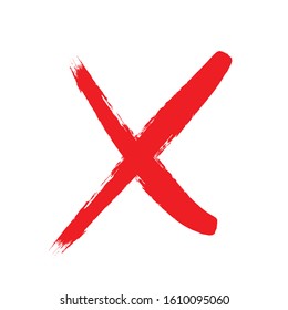 X Marks .Two Red Crossed Vector Brush Strokes. Rejected sign in grunge style.