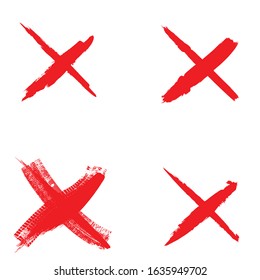 Checkmark X Illustration Set Grungy Checkmarkstruefalse Stock Vector ...