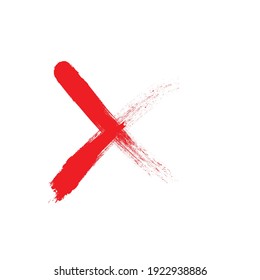 X Marcas .Dos Pisos De Pincel Vector Rojo Cruzado. Firma rechazada en color de burro.