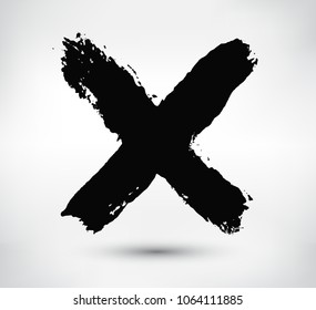 X Mark.Vector Cross Sign.Grunge X Letter. 