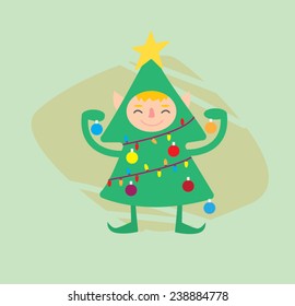 X -mas elf  / Flat design