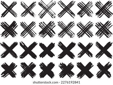 X material collection written with a brush