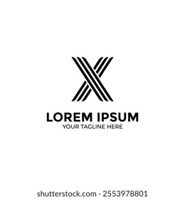 X Minimalist Abstract Logo Vector