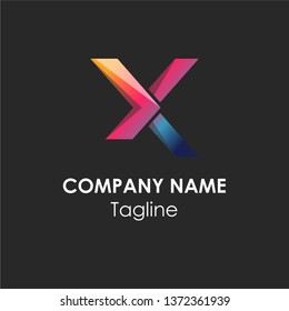 X Modern Digital Company Logo Design