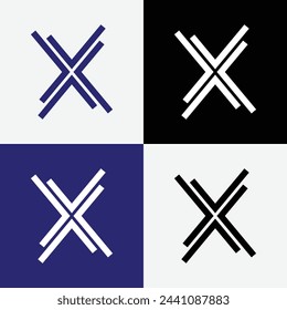 x modern typography logo design